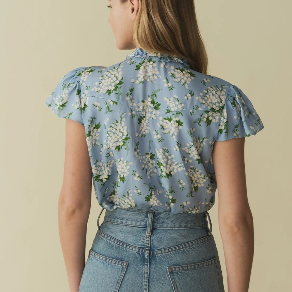 Doen OPALINE TOP -- SKY MAY BELL FLORAL - Picture 2 of 7